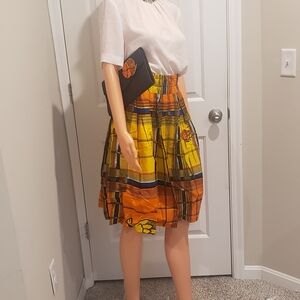 African Print  Women's Skirt And Clutch Set